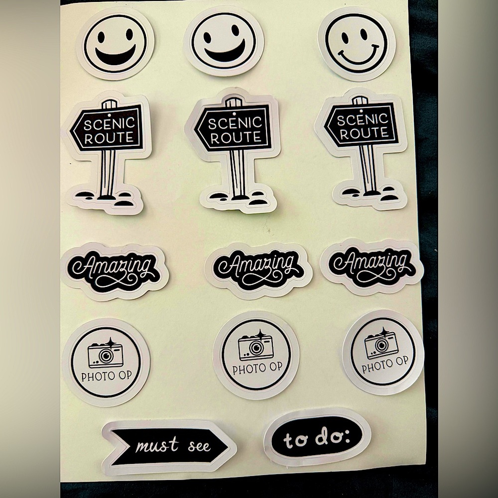 Black and White Decorative Stickers Set